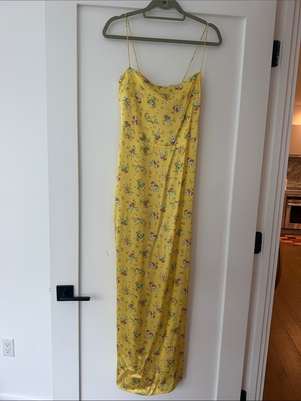 Reformation Yellow Floral Maxi Slip Dress